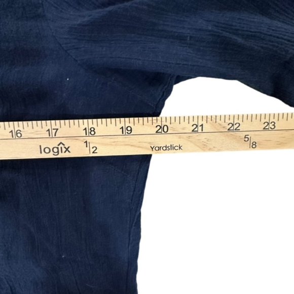 Krazy‎ Kat Boho Bohemian Beaded Navy Blouse Long Sleeve - Picture 8 of 9